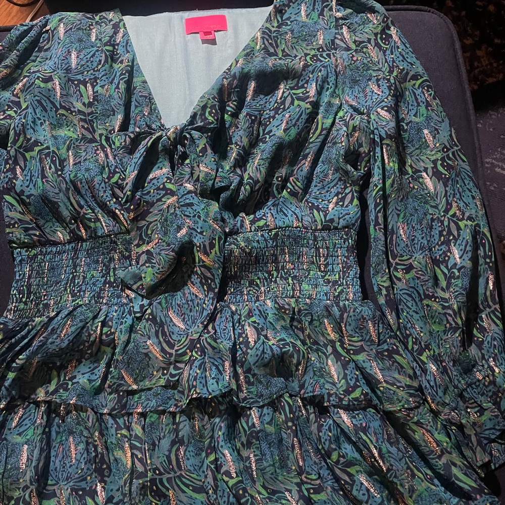 Lilly Pulitzer dress in  Navy tide Catty Purrsonality! Size 16 ! - Picture 4 of 8